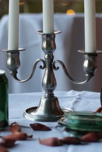 Image 2 of Kerzenständer, dreiflammig, Zinn, portugiesisch
