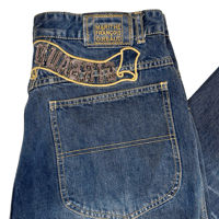 Image 4 of Marithe Francois Girbaud Embroidered Loose Fit Denim Jeans Size 36 Made in Hong Kong 