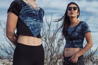 Image 1 of XENA ocean Velvet triangle & XENA black straps 