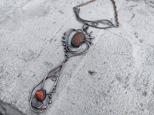 Pebbles and carnelian sun necklace 