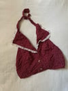 70s calico halter top w eyelet