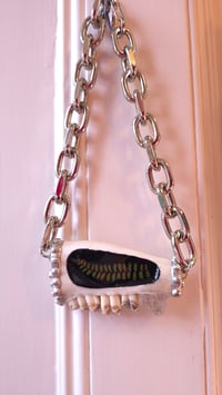 Image 8 of Sheep jaw with fern inlay statement necklace