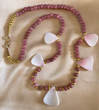 Image 1 of Pink Conch & Criw Beads Necklace