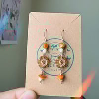 Orange Flower Dangle Earrings