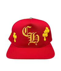 Image 1 of CHROME HEARTS CROSS PATCH BASEBALL CAP RED