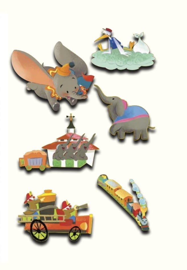 Image of Dumbo disney map wdi pin set le 400