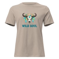 Image 1 of Women's Relaxed T-Shirt, Wild Soul Longhorn Skull tee