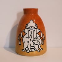 Image of Dog and hydrant bud vase 
