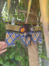 Image 4 of Tribal Boho Belt- triangle beads BLUE