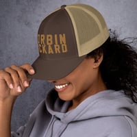 Image 3 of Corbin Pickard Brown and Hunter Orange Branded Trucker Cap