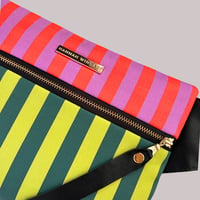 Image 5 of Pink & green striped crossbody