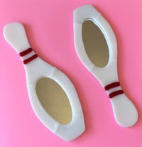 Image 1 of Fused Glass Bowling Pin Mirror