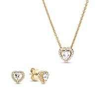 Gold Heart Necklace and Earrings Set *pre order*