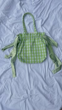 Lime Palaka Bow Tote Bag