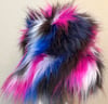 Blue/Pink/Black/White Fluffy Fur Bucket Hat