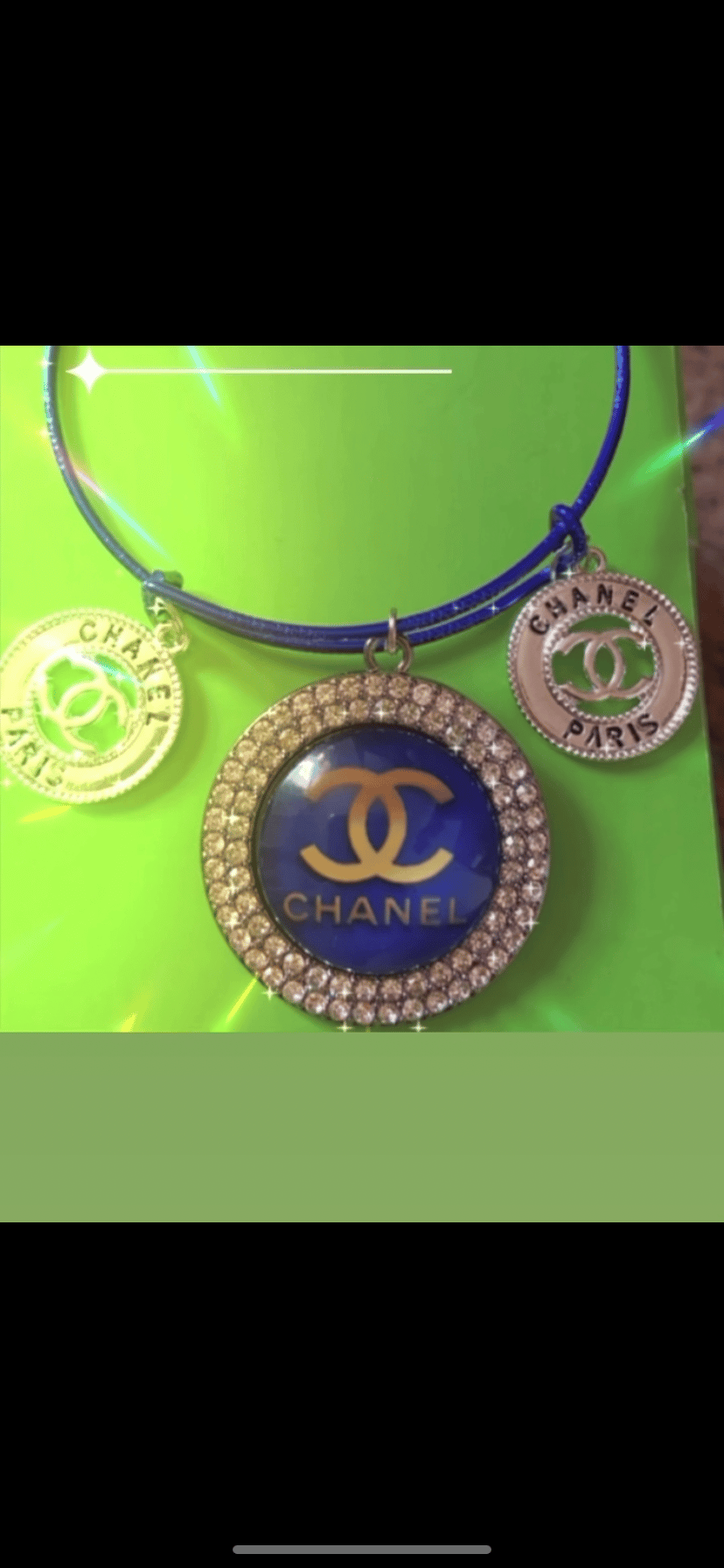 Image of Blue chanel inspired bangle bracelet 