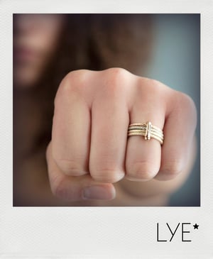 Image of Set de 4 Bagues Brillantes