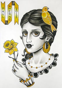 Image of Girl with Canary and Daffodil