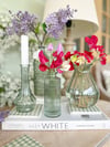 Green Glass Bud Vases ( Set or Singles )