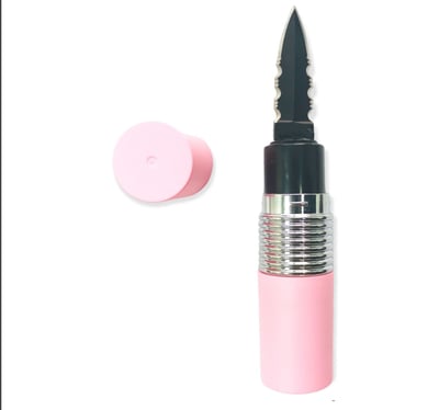 Image of Pucker-Up Lipstick Knife (LIGHT PINK AND SILVER)
