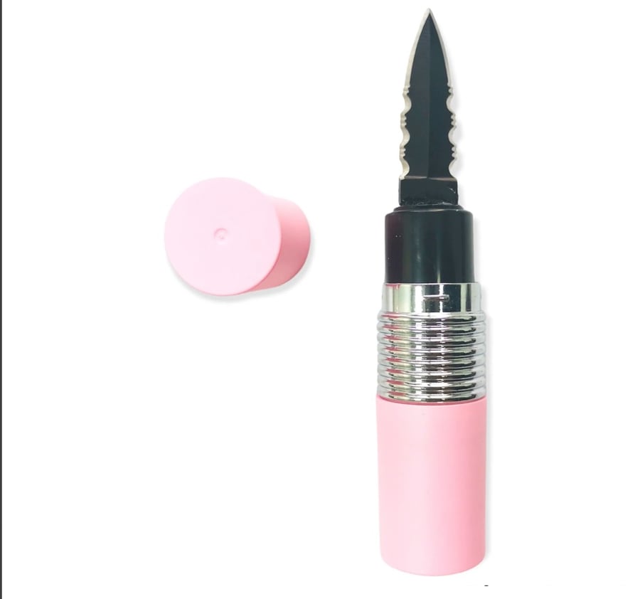 Image of Pucker-Up Lipstick Knife (LIGHT PINK AND SILVER)