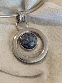 Image of C1946 Vintage Moon Shaped Sodalite Necklace