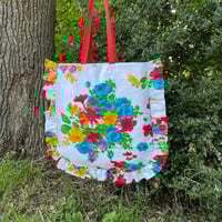 Image 2 of Floral Ruffle Tote Curved