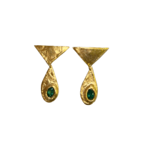 Image 1 of Green Garnet Fish Earrings