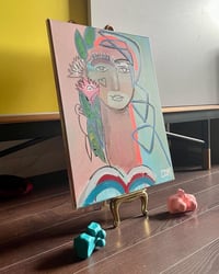 Image 2 of Fun Mixed Media Portrait on Canvas