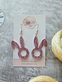 Image 1 of Glitter Bunny Earrings