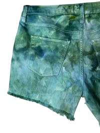 Image 7 of ♻️ UPCYCLED 12 Cut Off Shorts in Verdant Ice Dye