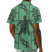 Image 2 of Men's Pique Honu Print Collard Shirt