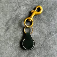 Image 2 of The Round Key Fob - Green & Tan
