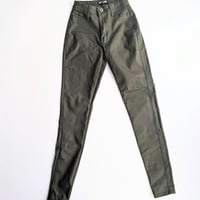 Image 1 of Women’s JC & JQ Green Shimmery Coated Skinny Jeans