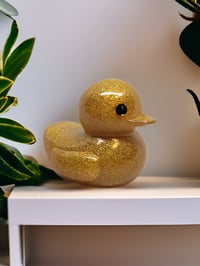 Image 2 of Set of 3 Resin Art OlllllO Ducks Ceramic Coated with Ducking Cards 'The Gremlin'