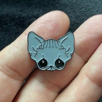 Image 3 of Gray Sphynx Cat Head Small Enamel Pin