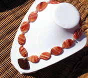 Image of Orange and White Striped Necklace