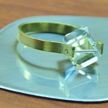 Image of Diagonal Swarovski Crystal Cube Ring