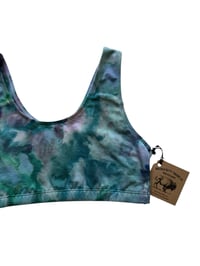 Image 5 of S (34) Cotton-Blend Tank Bralette in Mermaid Watercolor Ice Dye