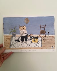 Image 1 of Cleaning the house print -A4 size 