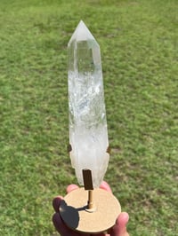 Image 10 of Polished Clear Quartz Crystal Point In Custom Stand #2901