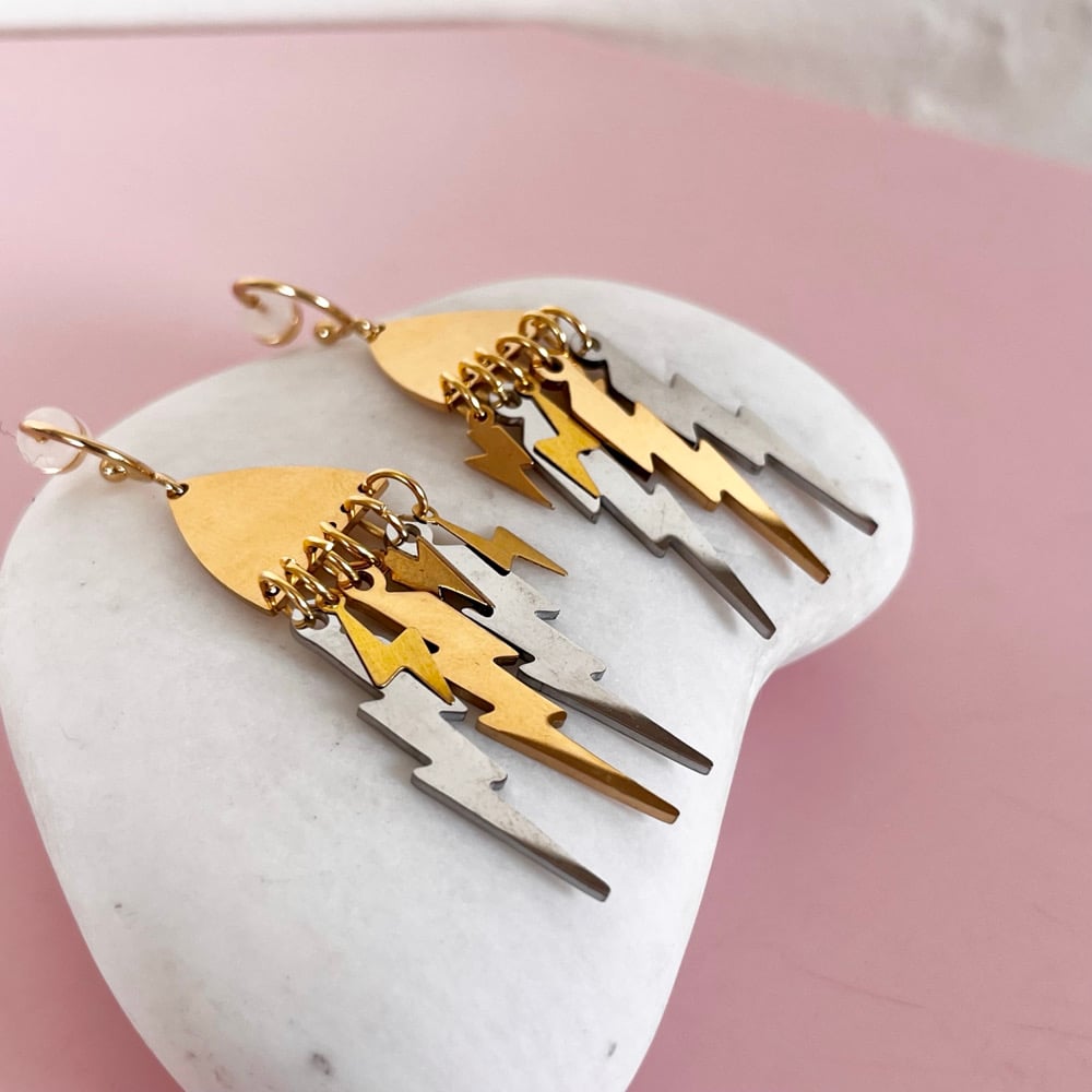 Image of Gold and Silver Lightning Bolts