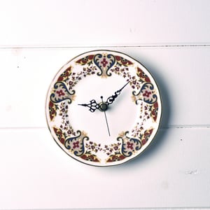 Image of Autumnal Brown Vintage Colclough Tea Plate Wall Clock