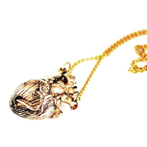 Image of Heart Necklace antique bronze