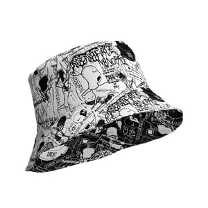 N8NOFACE LOGO COLLAGE Reversible bucket hat (BLACK)