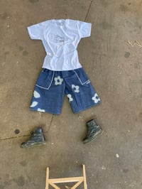 Image 3 of BLUE FLEURS JORTS