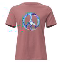Image 5 of Women's Relaxed T-Shirt, Tie Dye Peace Sign Retro Tee