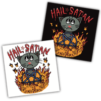 Image 1 of Hail Satan Cat - Art Print