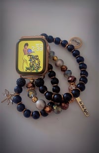 Image 1 of Beaded Watch Band — Compatible with Apple Watch (3 charms)