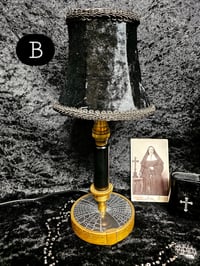 Image 5 of Black and gold Vintage Vanity lamp   - Real preserved spider webs 